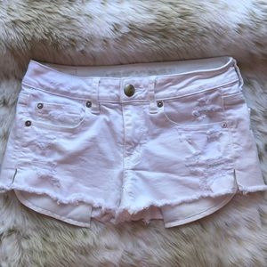 American Eagle white jean shorts